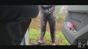 I piss my jeans on the side of the road