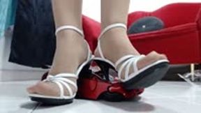 Crushqueenhard crush a gt40 style toycar in heels and Berkemann sandals