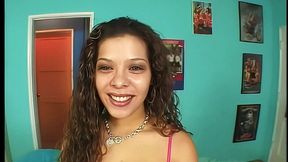 toni chavez deepthroats and rides big cock pov