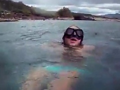 Nipslip - Girl diving accidentally exposed her awesome boobs