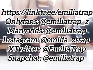 Crossdresser banging her booty with a large thick Sex toy - Jizz flow - Trap Sissy