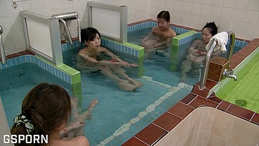 Jav creampie in the tight pussy of sexy japanese 18 teen fucked in the spa
