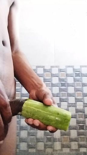 Gay With cucumber..