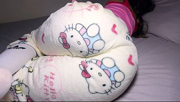 My new stepdaughter in tight pajamas always leaves her bedroom door open
