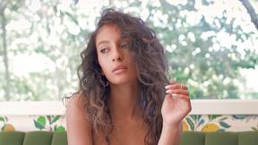 ”Mesmerizing curly Latin teen passion posing & striptease for the Playboy”