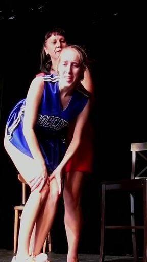 Cheerleader Is Spanked Before Practice