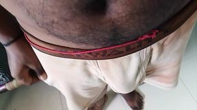 Indian boy having fun at home