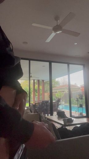 Jerking of Hoping My Next Door Neighbour Sees My Cock