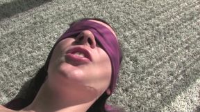 Blindfolded german chick gets fucked and facialized