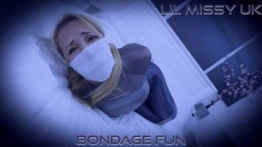 Lil Missy UK - Bondage Fun Alt HD ( Tape Bondage , Glossy Outfit , Tape Gagged , Clear Tape Gag , Wrap Gagged , Hogtied