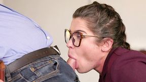 office manager likes blowing employees