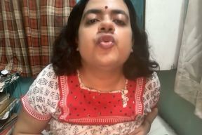 Indian sissy shemale solo striptease masturbation self cum eating
