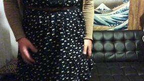 Hipster trans girl cums in pantyhose