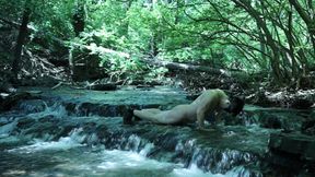 Flexing by the Waterfall, Trying to Sneak a Little Private Moment