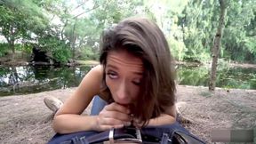 Izzy Bell Flashes And Sucks Cock While On A Hike In The Woods!