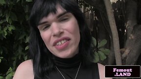 Amateur femboi solo teasing and wanking cock