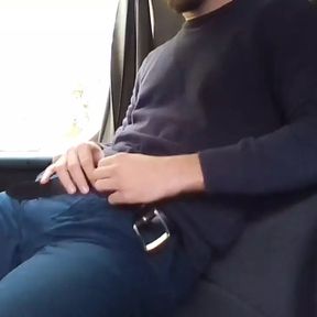 Young Male Masturbate and Ejaculate in Last Row of the Bus