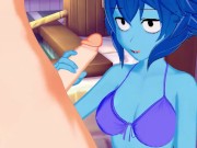 Lapis Lazuli sucking dick and using a toy. Cums in her mouth.