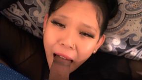 sexy submissive asian babe face fucked BLOWJOB