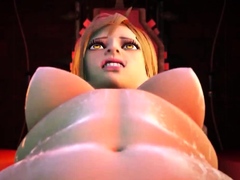 Bondage and submission training session for busty 3D freak