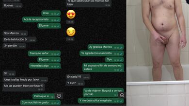 Asked the Hotel Maid for a happy ending massage then made her jerk me off in front of everyone