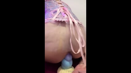 Ladyboy Playing With Her New Dildo