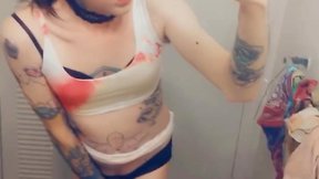 Summer dress-wearing woman wants to suck men