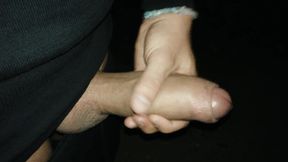 Night Jerking While Walking on a Bicycle Path