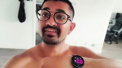 Hung Pakistani TOP shoved a Thick Dildo up his ass while he gagged on a GAG Ball