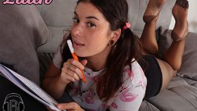 Coloring Hobby With a Foot Tease Twist From an Inked Brunette - 4K