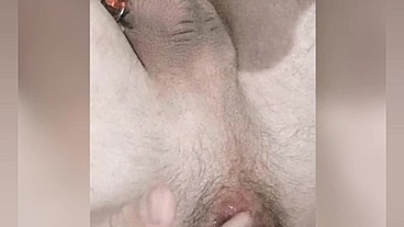 So hot twink enjoys a big anal ball and cums from a strap-on. His anal spits natural lube