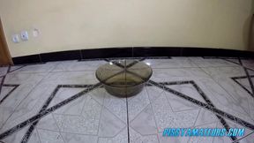 Beautiful girl fill a bowl