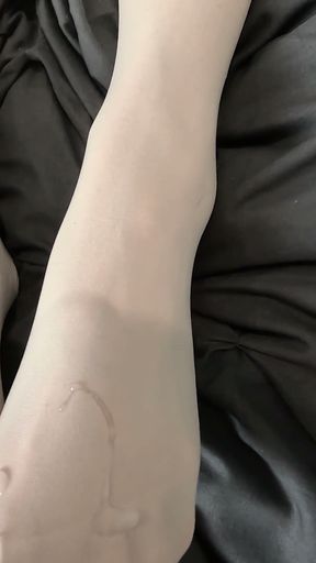 Sailor Girl Stocking Footjob POV - Brook Logan Cum on Nylon Feet 4K