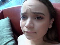 Lovely Amateur teen brunette masturbating outdoor