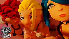 Busty Hentai Beauties Share Steamy 3D Blowjob Fun Together