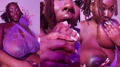 Big tits big ass ebony gets whipped cream feet worship solo