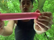 Vibrator inside + squats = shaky anal orgasm public