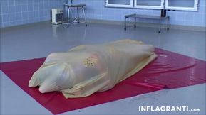 Lesbians in rubber gets disciplined