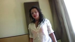 Brunette milf picked up and banged in motel