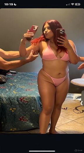 Professional couple films messy homemade scenes with plus-size blonde