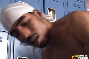 Black Twink Have Rough Anal Sex in the Locker Room