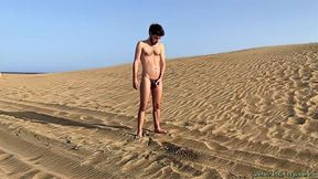 Nudist pissing on the gay nude beach