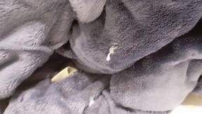 The Pig Shows You How Far the Cum in the Previous Video Splashed and His Big Cock Full of Semen