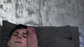 Stroking my dick and releasing huge ejaculation