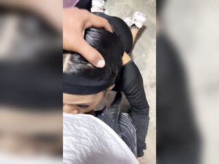 The debt collector came for the payment, and since I'm a bitch, I paid him with a valuable oral sex and gave him my booty to screw.