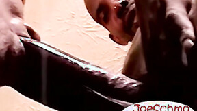 ”Ebony dude drops by to get some throat & feed me his cum”