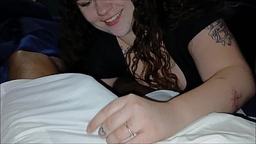 Beautiful young lady sucks a big dick and swallows the cum