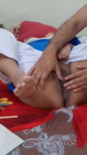 Indian stepbrother has sex with his stepsister after hot her while drawing   Clip 1