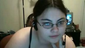 Chubby and young nerdy chick with fantastic boobies