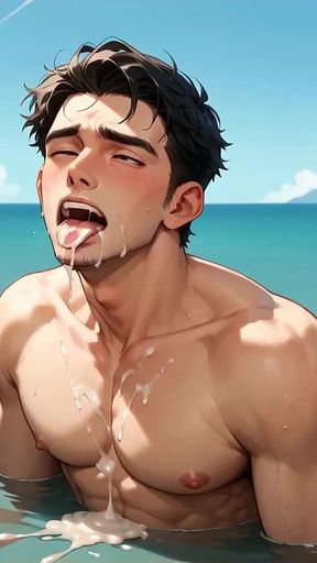 A Muscular Dude Likes an Ass-fuck Climax on the Beach, Covered in Enjoy Jam - the Best Gay XXX!